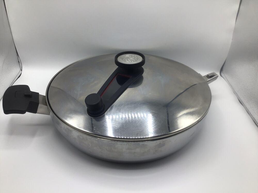 Royal Prestige INNOVE 14 Inch 35cm Paella Pan Skillet Red Valve Lid As Is